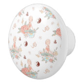 Cute Zen Yoga Meditation Lotus Namaste Pastel Keramische Knop (Rechts)