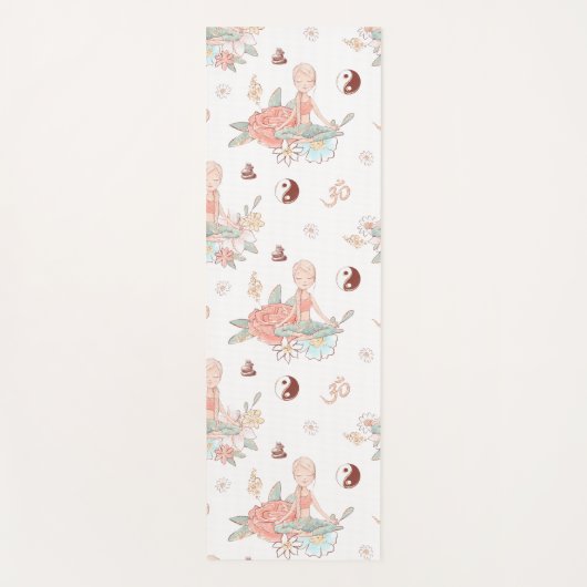 Cute Zen Yoga Meditation Lotus Namaste Pastel Yogamat (Voorkant)