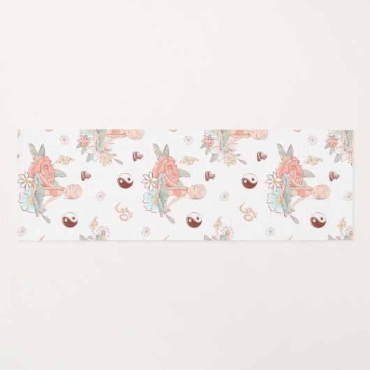 Cute Zen Yoga Meditation Lotus Namaste Pastel Yogamat (Voorkant (horizontaal))