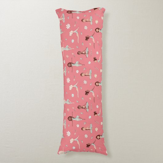 Cute Zen Yoga Meditation Pink Girly Namaste Lichaamskussen (Voorkant Verticaal)