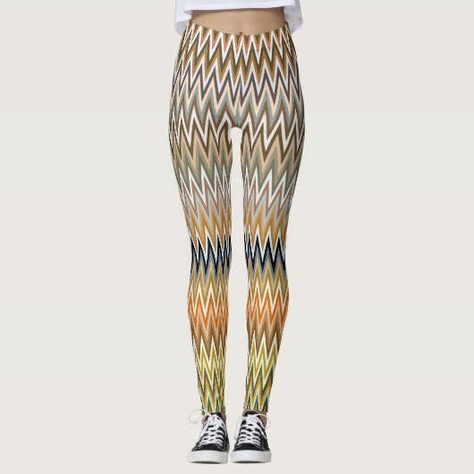 CUTE Zigzag Multicolor Pattern Leggings (Voorkant)