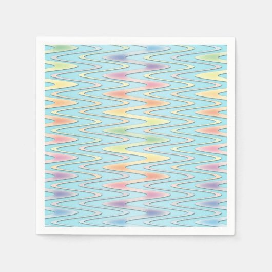 Cute Zigzag Pastel Rainbow Colted Napkins Servet (Voorkant)