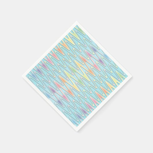 Cute Zigzag Pastel Rainbow Colted Napkins Servet (Hoek)