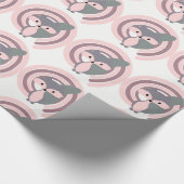 Cute zilvervos cadeaupapier (Hoek)