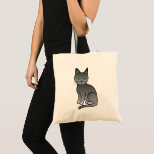 Cute zittende Russische Blauwe Kat Illustratie Tote Bag