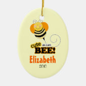 CUTE ZOALS KAN WORDEN AANGEPAST kerstversiering Keramisch Ornament (Voorkant)