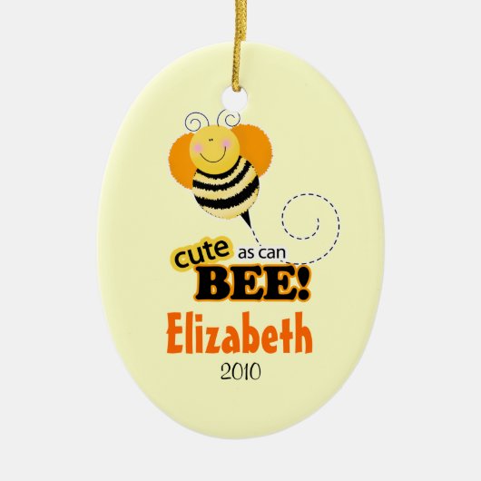 CUTE ZOALS KAN WORDEN AANGEPAST kerstversiering Keramisch Ornament (Voorkant)