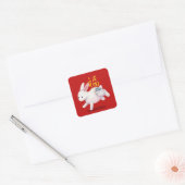 Cute Zodiac Rabbit "Fortune" Chinese nieuwjaarsbok Vierkante Sticker (Envelop)