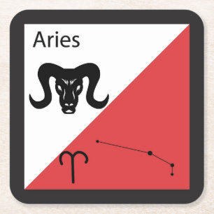 Cute Zodiac Symbol, Sign & Star Layout-Aries Kartonnen Onderzetters