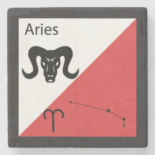 Cute Zodiac Symbol, Sign & Star Layout-Aries Stenen Onderzetter