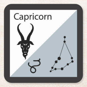 Cute Zodiac Symbol, Sign & Star Layout-Capricorn Kartonnen Onderzetters