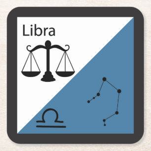 Cute Zodiac Symbol, Sign & Star Layout-Libra Kartonnen Onderzetters