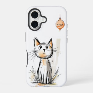 Cute Zoete Kat Illustratie iPhone 16 Hoesje