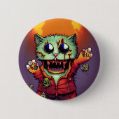 Cute Zombie Cat Ronde Button 5,7 Cm (Voorkant)