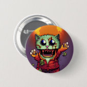 Cute Zombie Cat Ronde Button 5,7 Cm (Voorkant /achterkant)