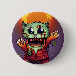 Cute Zombie Cat Ronde Button 5,7 Cm