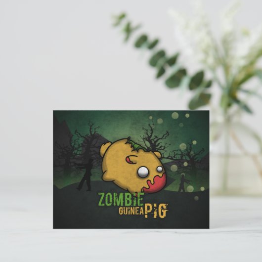 Cute Zombie Guinea Pig Briefkaart (Staand voorkant)