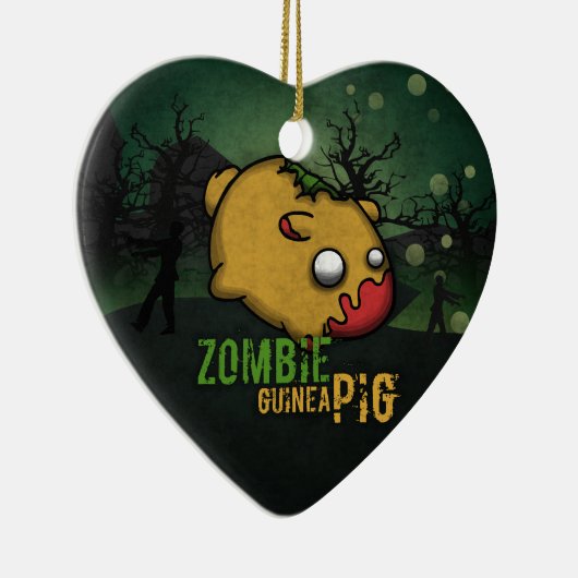 Cute Zombie Guinea Pig Keramisch Ornament (Rechts)