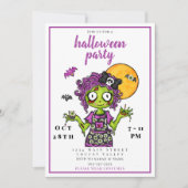 Cute Zombie Halloween Kostuum Feest Kaart (Voorkant)
