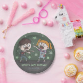 Cute Zombie Kinder Halloween Birthday Party Borden Papieren Bordje (Feest)