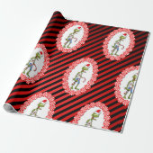 Cute Zombie met Candy Cane Kerstmis Cadeaupapier (Uitgerold)