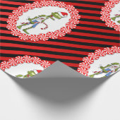 Cute Zombie met Candy Cane Kerstmis Cadeaupapier (Hoek)