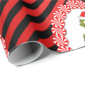 Cute Zombie met Candy Cane Kerstmis Cadeaupapier (Rol Hoek)