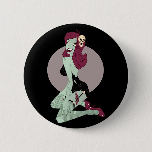 Cute Zombie Pin-Up Girl Ronde Button 5,7 Cm (Voorkant)
