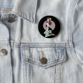 Cute Zombie Pin-Up Girl Ronde Button 5,7 Cm (In situ)