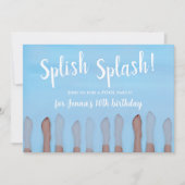 Cute Zomer Zwembadfeest Uitnodiging Aangepast (Voorkant)