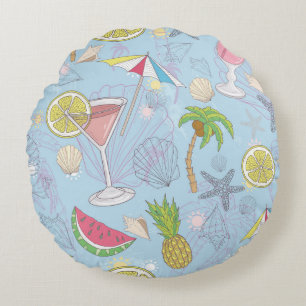 Cute zomerillustratie met watermeloen rond kussen
