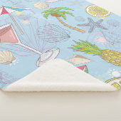 Cute zomerillustratie met watermeloen  sherpa deken (3/4)