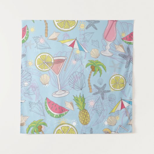 Cute zomerillustratie met watermeloen  wandkleed (Voorkant)