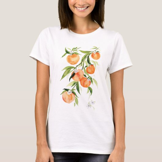 Cute zomerperziken waterverf T-Shirt (Voorkant)