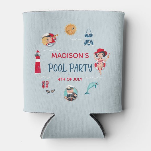 Cute zomerpoel blikjeskoeler (Voorkant)