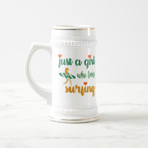 Cute zomers citaat Gewoon een meisje dat van surfe Bierpul