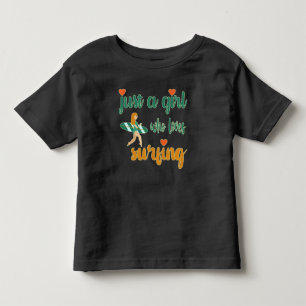 Cute zomers citaat Gewoon een meisje dat van surfe Kinder Shirts