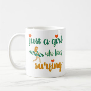 Cute zomers citaat Gewoon een meisje dat van surfe Koffiemok