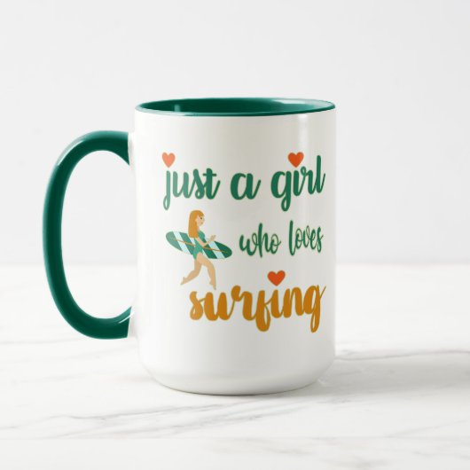 Cute zomers citaat Gewoon een meisje dat van surfe Mok (Links)