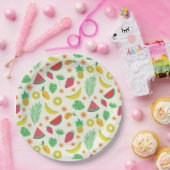 Cute zomervruchten en tropische bladeren papieren bordje (Feest)