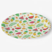 Cute zomervruchten en tropische bladeren papieren bordje (Gekanteld)