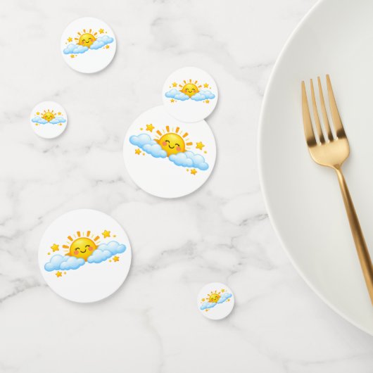 Cute Zon Wolk Tafel Verspreide Feest Decoratie Confetti (Groep)