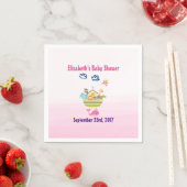 Cute Zoo Animal Ark Pink Baby shower Servetten (Insitu)