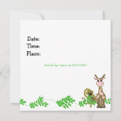 Cute Zoo Animal Baby shower Invitation Kaart (Achterkant)