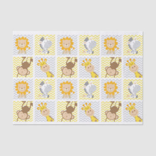 Cute Zoo Animal Squares Tissuepapier