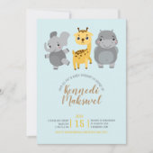 Cute Zoo Animals Baby shower Kaart (Voorkant)