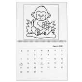 Cute Zoo Animals Coloring Calendar Kalender (Mar 2027)
