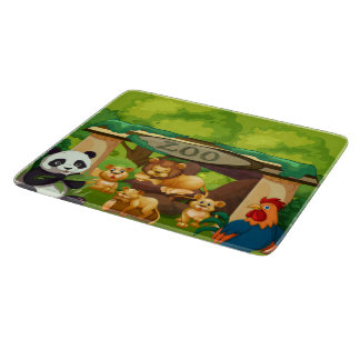 Cute Zoo Animals Kitchen Cutting Board Design Snijplank