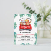 Cute Zoo jungle boerderij vrachtwagen tractor jong Briefkaart (Staand voorkant)