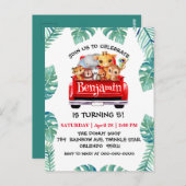 Cute Zoo jungle boerderij vrachtwagen tractor jong Briefkaart (Voorkant / Achterkant)